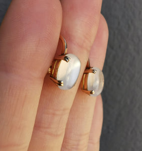 Vintage 9ct Gold Moonstone Screw-Back Earrings