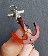 Load image into Gallery viewer, Victorian Silver Agate Anchor Brooch
