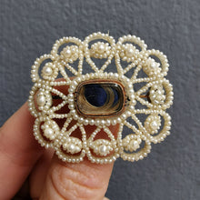 Load image into Gallery viewer, Georgian/Victorian Seed Pearl &amp; Mother of Pearl Mourning Brooch
