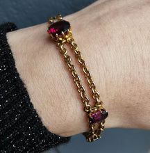 Load image into Gallery viewer, Antique 15ct Gold Almandine Garnet Bracelet
