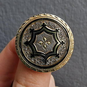 Antique 15ct Gold & Black Enamel Brooch/PendantAntique 15ct Gold & Black Enamel Brooch/Pendant | Circa 1880
