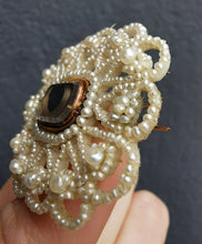 Load image into Gallery viewer, Georgian/Victorian Seed Pearl &amp; Mother of Pearl Mourning Brooch
