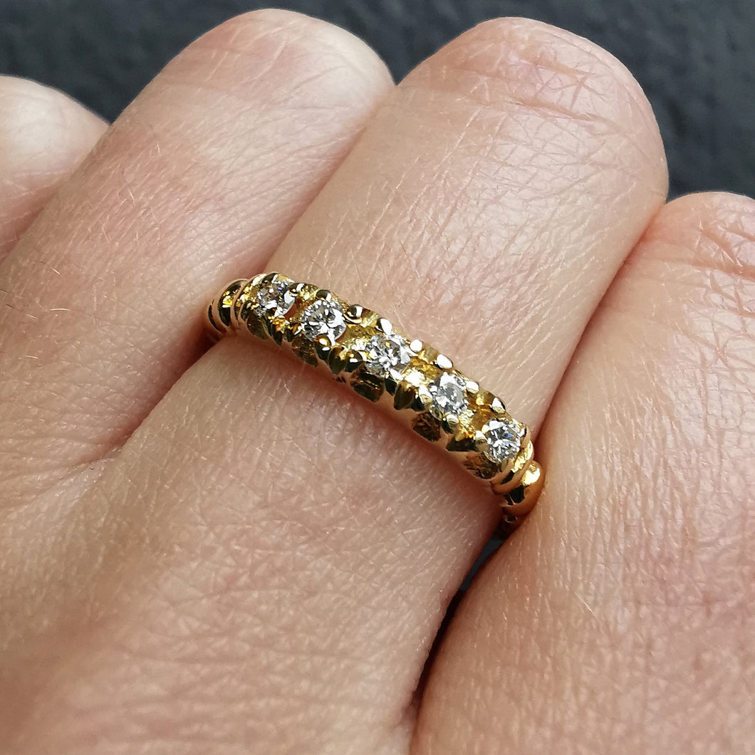 Vintage 18ct Gold Five Stone Diamond Ring
