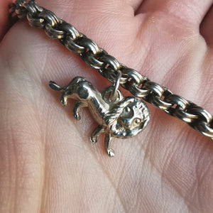 Antique Silver Charm Necklace | Lion