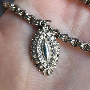 Antique Silver Charm Necklace | Diamond