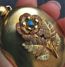 Load image into Gallery viewer, Victorian 15ct Gold Turquoise Flower Locket
